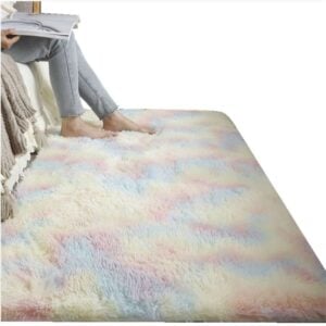 Alfombra peluche para piso rosado pastel 2metros x140cm