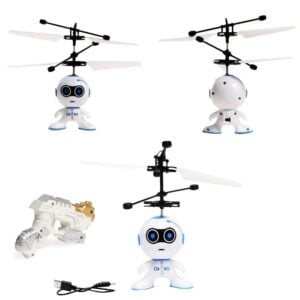 DRON ASTRONAUTA VOLADOR Y PISTOLA CON LUCES